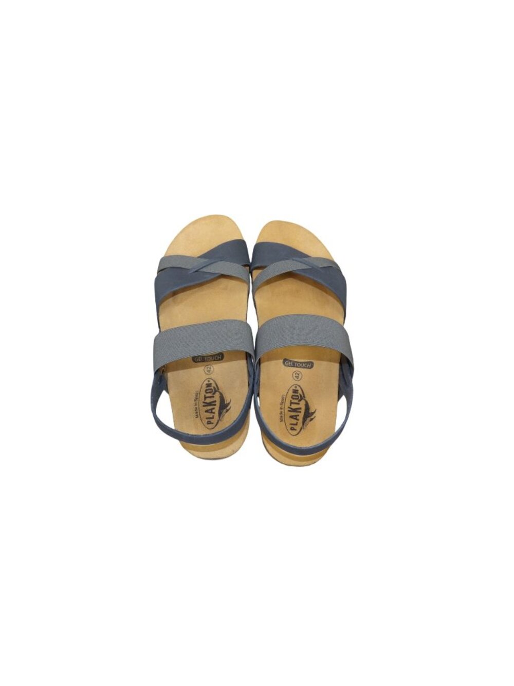 Plaktons Women's Gel Touch Sandals Size 11 Blue Straps Cork Sole Comfortable Sum